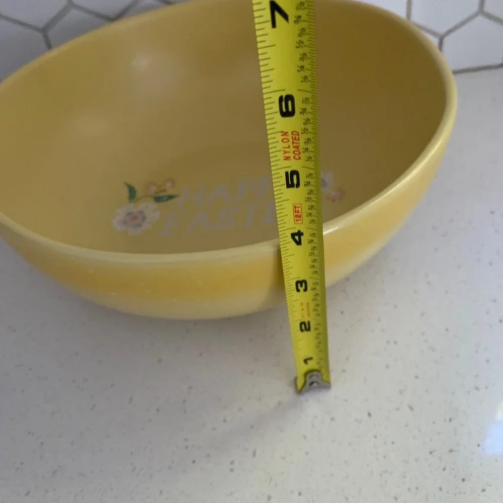 Happy Easter bowl yellow‎ floral bowl serving spring threshold
